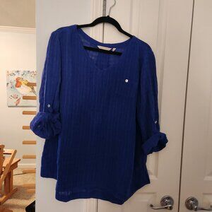 Lightweight Cover-Up Style Shirt - Linen Cotton Blend